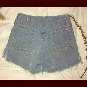 70s Window Pane Cut Off High Waisted Shorts